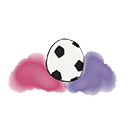 dibujo de un balón de fútbol con los colores del Barça