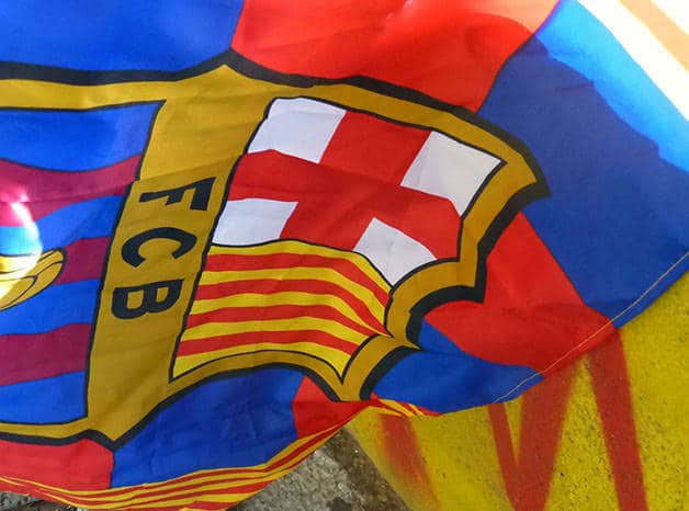 bandera del Barça Iniesta